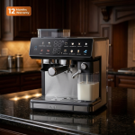 اسپرسوساز دیجیتال UNIE UE-398 با طراحی حرفه‌ای و عملکرد هوشمند.